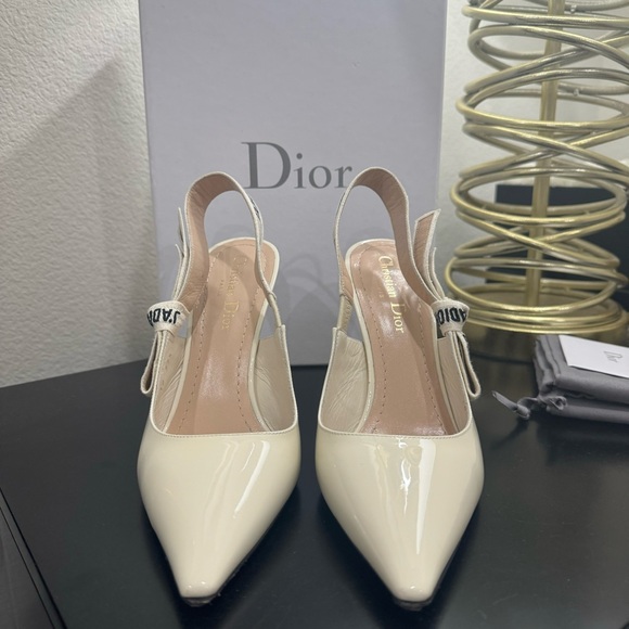 Christian Dior J'Adior Slingback Pump Patent Off White 37.5￼ - Picture 2 of 10